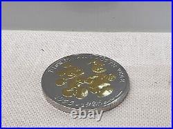 Disneyland 30th Year 1955 1985 22K Gold & Silver Disney Coin Medallion Rare