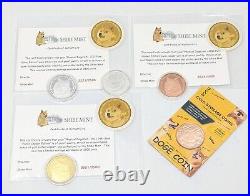 Dogecoin Coin Collection Silver Gold Copper Doge Cold Storage Shibe Mint