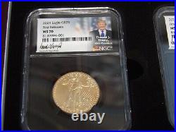 Donald J. Trump 45th President 2024 First Releases MS 70, 5-Piece Gold Coin Set