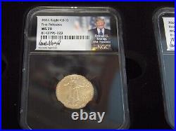 Donald J. Trump 45th President 2024 First Releases MS 70, 5-Piece Gold Coin Set