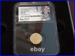 Donald J. Trump 45th President 2024 First Releases MS 70, 5-Piece Gold Coin Set