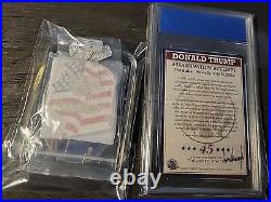 Donald Trump 2024.999 Fine Pure SILVER Bullion Bars & Fight Coin. Card, Coin