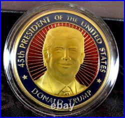 Donald Trump Presidential Seal Gold Embossed Coin. White House 2018 Guest Gifted