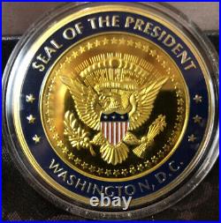 Donald Trump Presidential Seal Gold Embossed Coin. White House 2018 Guest Gifted