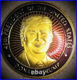 Donald Trump Presidential Seal Gold Embossed Coin. White House 2018 Guest Gifted