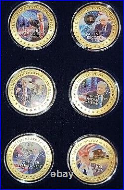 Donald Trump The Maga Movement 24 Coin Collection Set Layered in 24K Gold
