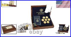 Elegant 24K Gold Coin Set Display Founding Fathers Collection by Franklin Mint