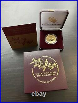 End of World War II 75th Anniversary 24 Karat Gold Coin