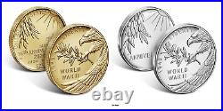 End of World War II 75th Anniversary 24-Karat Gold Coin & Silver Medal RARE