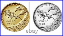 End of World War II 75th Anniversary SILVER MEDAL & 24-Karat Gold MINT Coin Sets
