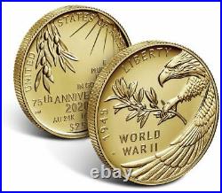 End of World War II US 75th Anniversary 24-Karat Gold Coin 20XG NEW Collectible