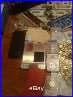 Entire coin collection, watch collection, antiques, you get everything on table