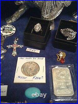 Estate Junk Drawer Includes Gold SilverAntique CoinsJewelry And More