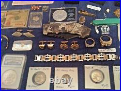 Estate Junk Drawer Includes Gold Silver Antique Coins Jewelry And More