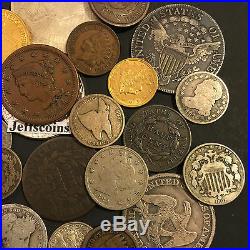 Estate Sale Lot Old Us Coins Moneygold Silverbig Value Collection 50 Years+