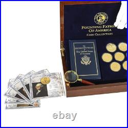 Exquisite 24K Gold-Plated Founding Fathers Coins with Display Box & Accessories