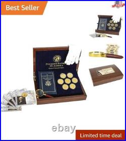Exquisite Franklin Mint Founding Fathers Coin Collection 7-Piece Storage Box