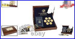 Exquisite Franklin Mint Founding Fathers Coin Collection 7-Piece Storage Box