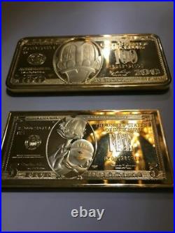 Extremely Rare! Disney Scrooge McDuck $5 and $100 Gold Banknotes LE Coin Bar Set