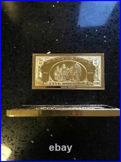 Extremely Rare! Disney Scrooge McDuck $5 and $100 Gold Banknotes LE Coin Bar Set