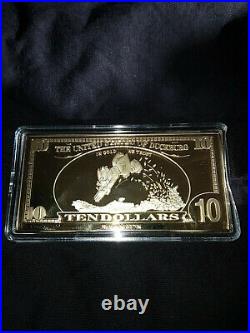 Extremely Rare! Scrooge McDuck Ten Dollar Gold Banknote LE of 150 Coin Bar