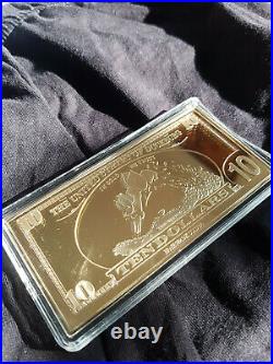 Extremely Rare! Uncle Scrooge Ten Dollar Duckburg Gold Banknote LE 150 Coin Bar