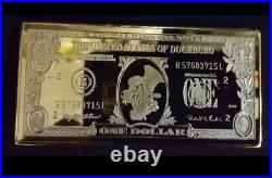 Extremely Rare! Walt Disney Scrooge McDuck $1 Duckburg Gold Banknote LE Coin Bar