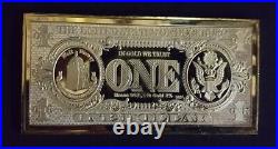 Extremely Rare! Walt Disney Scrooge McDuck $1 Duckburg Gold Banknote LE Coin Bar