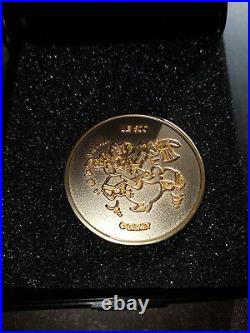 Extremely Rare! Walt Disney Scrooge McDuck German LE of 500 24K Gold Plated Coin
