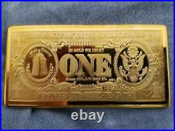 Extremely Rare! Walt Disney Uncle Scrooge $1 Duckburg Gold Banknote LE Bar Coin