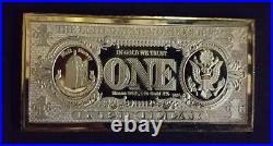 Extremely Rare! Walt Disney Uncle Scrooge $1 Duckburg Gold Banknote LE Bar Coin