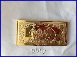 Extremely Rare! Walt Disney Uncle Scrooge $5 Duckburg Gold Banknote LE Bar Coin
