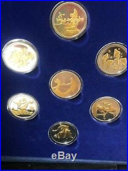 Fantasia 50th Anniversary Match Serial # Set 7 Piece Silver With Gold 22kt Overl