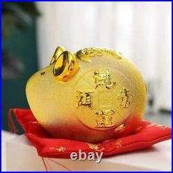 Feng Shui Golden Piggy Bank Good Luck Chinese Zodiac Rat/Mouse Coin box USA