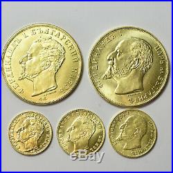 Ferdinand I Bulgaria 1894 1912 Gold Coin Lot Collection 1x 10 2x 20 2x 100 Leva