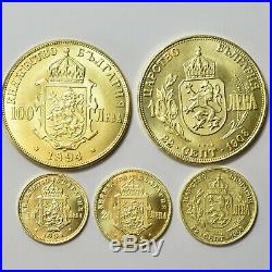 Ferdinand I Bulgaria 1894 1912 Gold Coin Lot Collection 1x 10 2x 20 2x 100 Leva