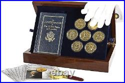 Founding Fathers Coin Collection 7-Piece 24K Gold-Plated Set in Luxurious Box