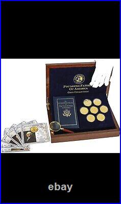 Founding Fathers of America gold-plated Mint Coin Collection & case New