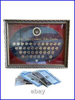 Framed United States Presidential 42 Dollar Coin Collection Us Commemorative