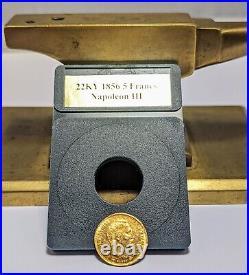 France 5 Francs 1856 A 22ky Gold Coin- Napoleon III In Collectable Case