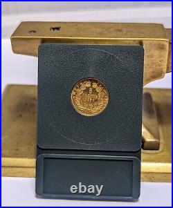 France 5 Francs 1856 A 22ky Gold Coin- Napoleon III In Collectable Case