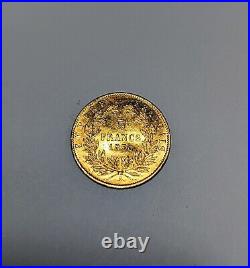 France 5 Francs 1856 A 22ky Gold Coin- Napoleon III In Collectable Case