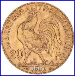France Gold 20 Francs XF 1908 Au. 900 6,45g Coin Collectible