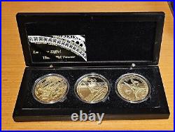 France Paris Eiffel Tower Commemorative Gold Plated 3 UNC Coins Collection