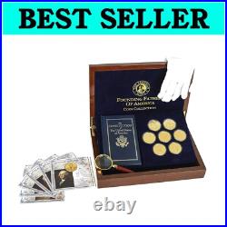 Franklin Mint 7-Piece Gold Coin Set Commemorating America's Founding Fathers