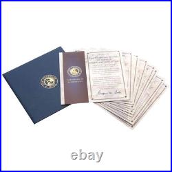 Franklin Mint Founding Fathers Coin Collection 7-Piece 24-Karat Gold-Plated Co