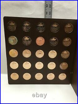 Franklin Mint History of American Revolution Proof Set of 50 Bronze Coins Album
