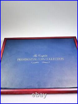 Franklin Mint Presidential Dollar Collection Wood Case with 8 Gold Coins