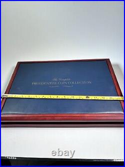 Franklin Mint Presidential Dollar Collection Wood Case with 8 Gold Coins