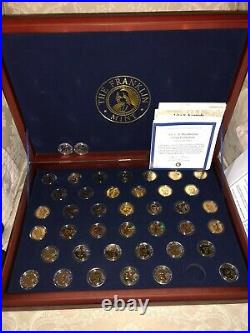 Franklin Mint Presidential Layered in 24 Karat Gold Coin Collection